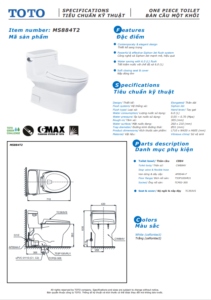 TSKT Bồn Cầu ToTo 1 Khối MS884T2