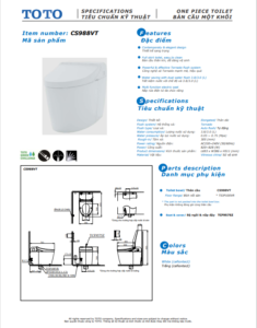 TSKT Bồn Cầu Thông Minh TOTO NEOREST CS988VT-TCF9575Z