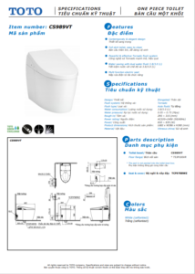 TSKT Bồn Cầu Thông Minh TOTO NEOREST  CS989VT-TCF9788WZ-T53P100VR