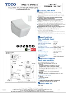 TSKT Bồn Cầu Thông Minh TOTO WASHLET+ CW522EA-TCF796CZ