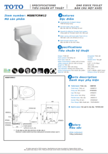 TSKT Bồn Cầu Thông Minh TOTO WASHLET+ MS887CRW12