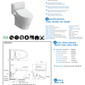 TSKT Bồn Cầu Thông Minh TOTO WASHLET+ MS887CRW12