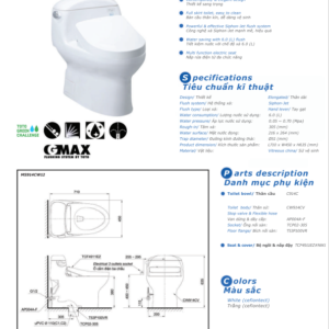 TSKT Bồn Cầu Thông Minh TOTO WASHLET+ MS914CRW12