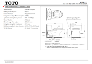 TSKT Bồn Cầu ToTo 1 Khối MS904T2 MS904T8