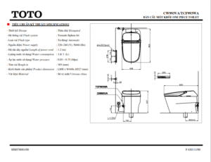 TSKT Bồn Cầu TOTO NEOREST CW993VA-TCF993WA-T53P100VR