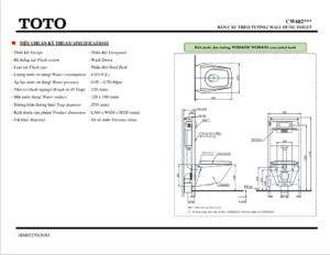 TSKT Bồn Cầu Treo Tường ToTo CW682 TC375CVK