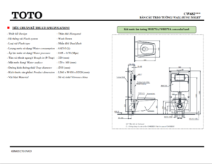 TSKT Bồn Cầu Treo Tường ToTo CW682 TC375CVK