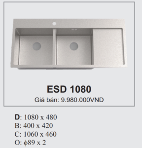 Chậu Đúc 2 Hố 1 Bàn Ecofa ESD 1080