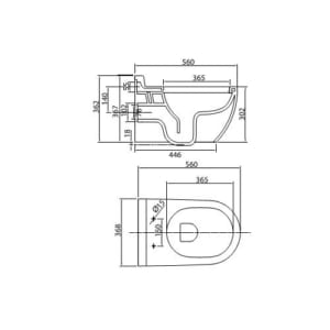 Bản Vẽ Bồn Cầu Treo Tường Viglacera V51KA