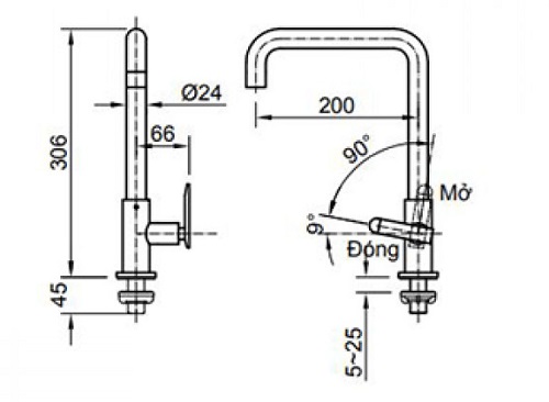 Vòi rửa bát lạnh Inax SFV-30 chính hãng