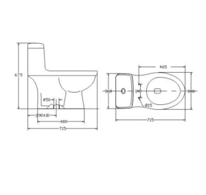 Thông số kỹ thuật bồn cầu có thoát tràn VL5M