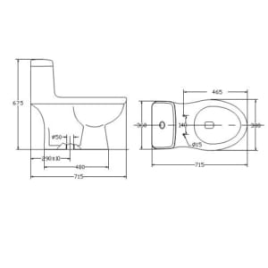 Thông số kỹ thuật bồn cầu có thoát tràn VL5M