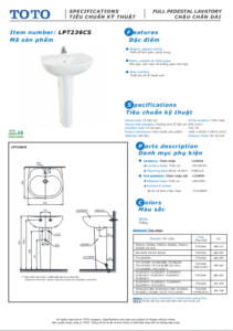 TSKT Chậu Rửa Mặt Chân Dài ToTo LPT236CS