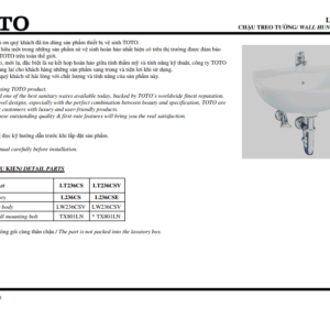 TSKT Chậu Rửa Mặt Treo Tường TOTO LT210CTR