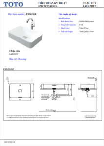 TSKT Chậu Lavabo TOTO PJS03WEMW