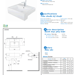 TSKT Chậu Rửa Mặt ToTo LT647CR