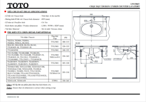 TSKT Chậu Rửa Mặt LW1506V-TL516GV